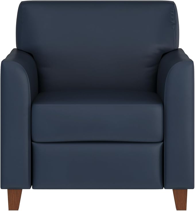 Flash Furniture Hercules Diplomat Series LeatherSoft Upholstered Side Reception Chair, Lobby Chair with Cushions and Flared Arms, Navy