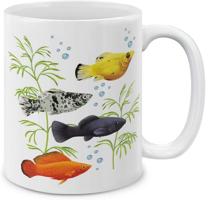 MUGBREW Mollies Fish Ceramic Coffee Mug Tea Cup, 11 OZ