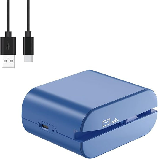 Rechargeable Electric Letter Opener - Automatic Letter Opener Envelope Slitter, Electric Letter Opener Envelope Slitter for Universal Mail and Envelopes,Blue