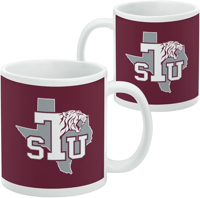 Texas Southern University Primary Logo Ceramic Coffee Mug, Novelty Gift Mugs for Coffee, Tea and Hot Drinks, 11oz, White