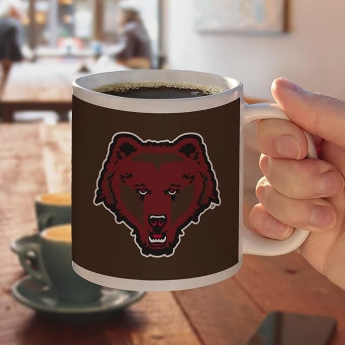 Brown University Primary Logo Ceramic Coffee Mug, Novelty Gift Mugs for Coffee, Tea and Hot Drinks, 11oz, White