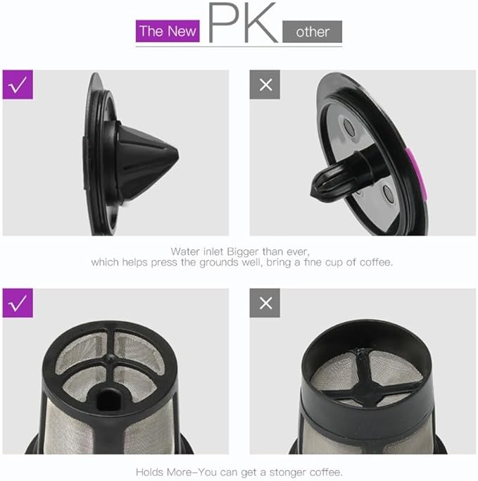 Reusable Coffee Filters For K-eurig 2.0 K200-K560 And K40-K155 Stainless Steel Mesh With Silicone Ring Easy Clean Refillable Pod 2 Pack Includes Spoons And Brushes