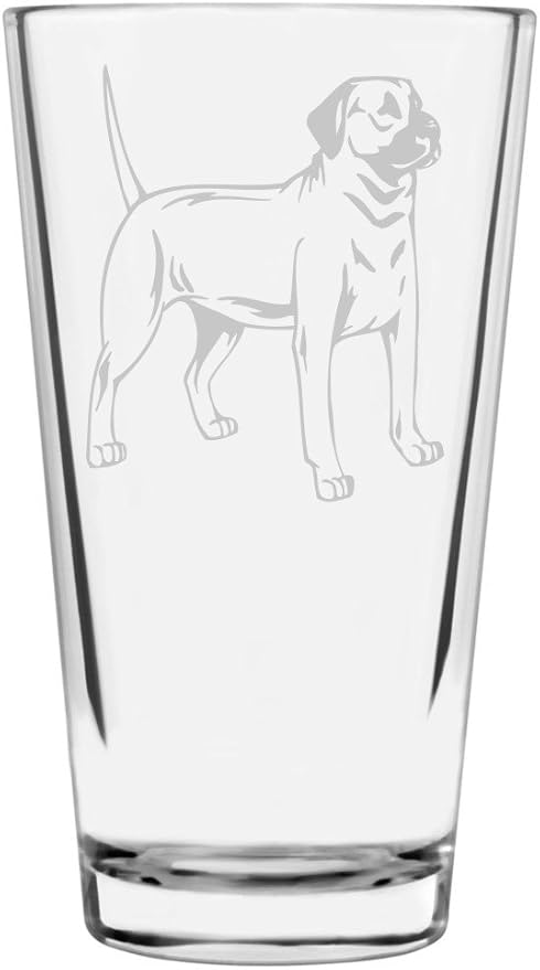 Black Mouth Cur Custom Personalized Dog Themed Etched All Purpose 16oz Pint Glass