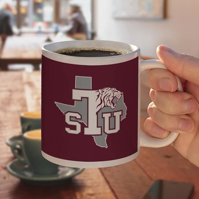 Texas Southern University Primary Logo Ceramic Coffee Mug, Novelty Gift Mugs for Coffee, Tea and Hot Drinks, 11oz, White