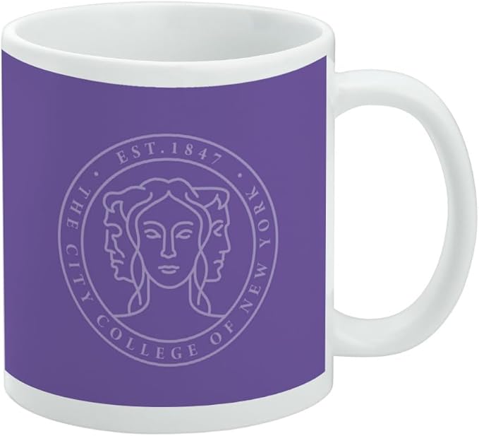 City College of New York Primary Logo Ceramic Coffee Mug, Novelty Gift Mugs for Coffee, Tea and Hot Drinks, 11oz, White