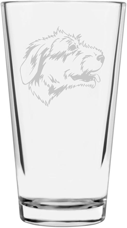 Irish Wolfhound Custom Personalized Dog Themed Etched All Purpose 16oz Pint Glass
