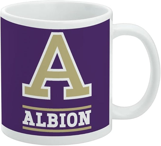 Albion College Primary Logo Ceramic Coffee Mug, Novelty Gift Mugs for Coffee, Tea and Hot Drinks, 11oz, White