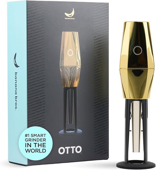Banana Bros OTTO Electric Smart Spice Grinder - Automatic Herb Grinder with Smart Technology - Rechargeable via USB - Portable Milling for Dry Herbs and Spices - Gold - No Carrying Case