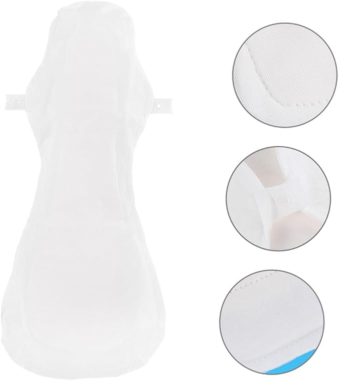 3pcs Reusable Cotton Menstrual Pads with Button Snap Comfortable Lightweight Sanitary Towels for Women Washable Leakproof Pads for Period Care
