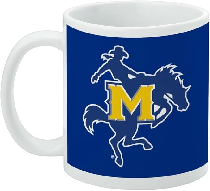 McNeese State University Primary Logo Ceramic Coffee Mug, Novelty Gift Mugs for Coffee, Tea and Hot Drinks, 11oz, White