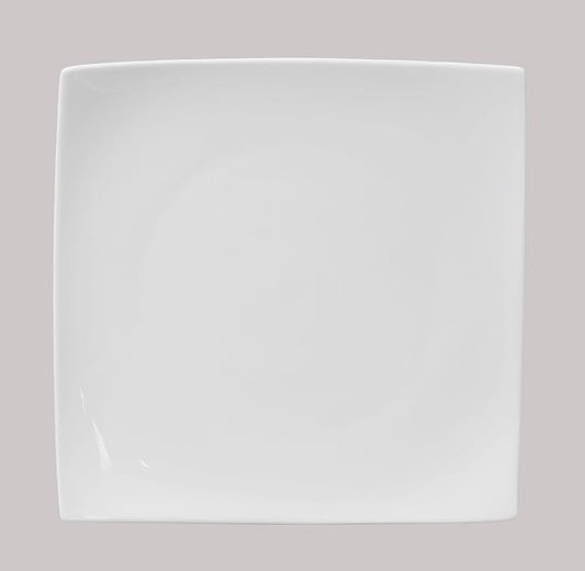 Bone China Elegance White Square Plate 10.5", Set of 6 Pieces