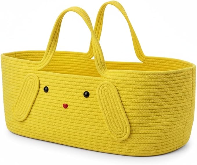Large Capacity Foldable Storage Basket, Handwoven Cotton Rope Hamper with Handles for Toys, Laundry, Baby Essentials, and Pet Needs 27.56 × 15.75in