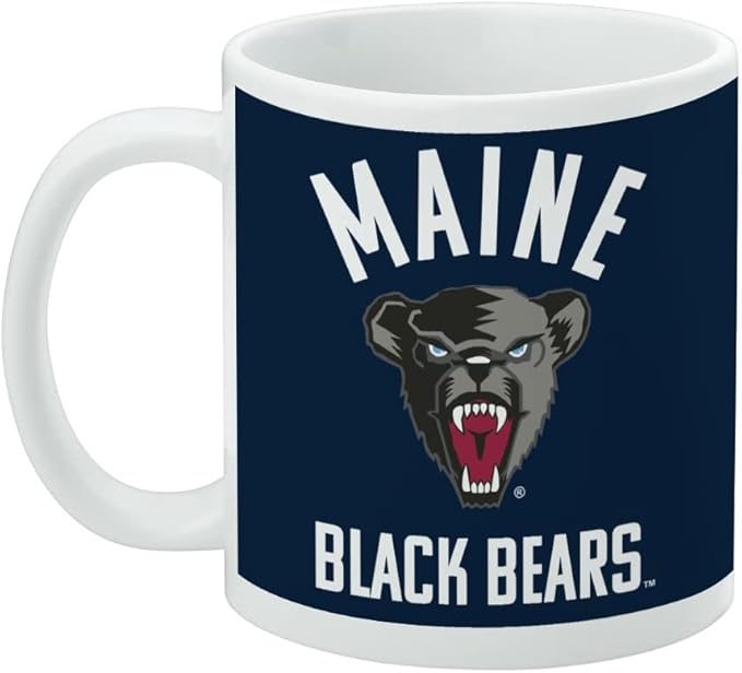 University of Maine Official Logo Ceramic Coffee Mug, Novelty Gift Mugs for Coffee, Tea and Hot Drinks, 11oz, White