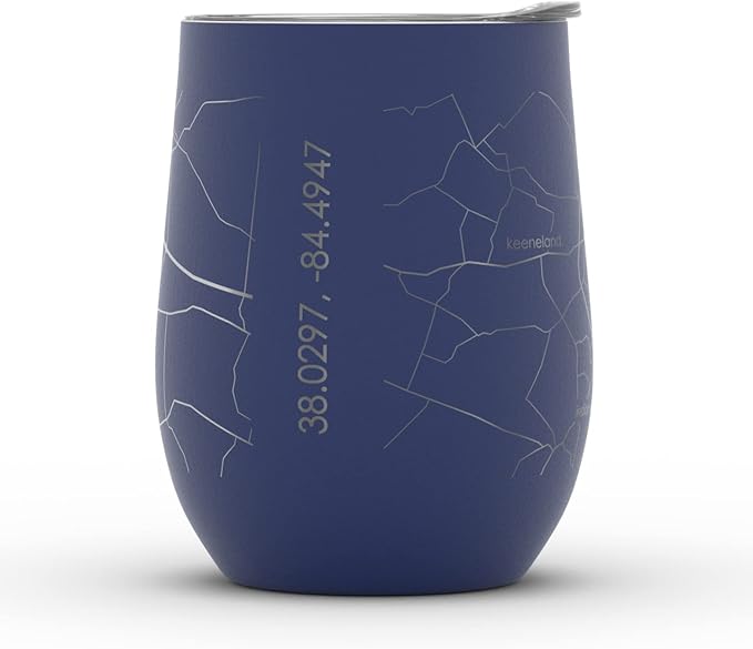 Well Told Engraved Lexington Kentucky Map Insulated Wine Tumbler, Etched Stainless Steel Cup (12 oz, Midnight Blue) City Map Insulated Tumbler, Custom Insulated Tumbler, Outdoor Drinkware