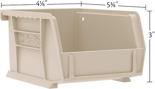 Akro-Mils 30210 AkroBins Plastic Storage Bins, Space-Saving Stackable Bins for Garage, Pantry, Craft Organization, 5-" x 4-" x 3-", Yellow, 24-Pack