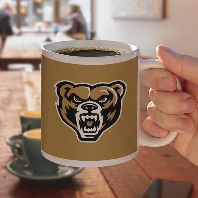 Oakland University Primary Logo Ceramic Coffee Mug, Novelty Gift Mugs for Coffee, Tea and Hot Drinks, 11oz, White
