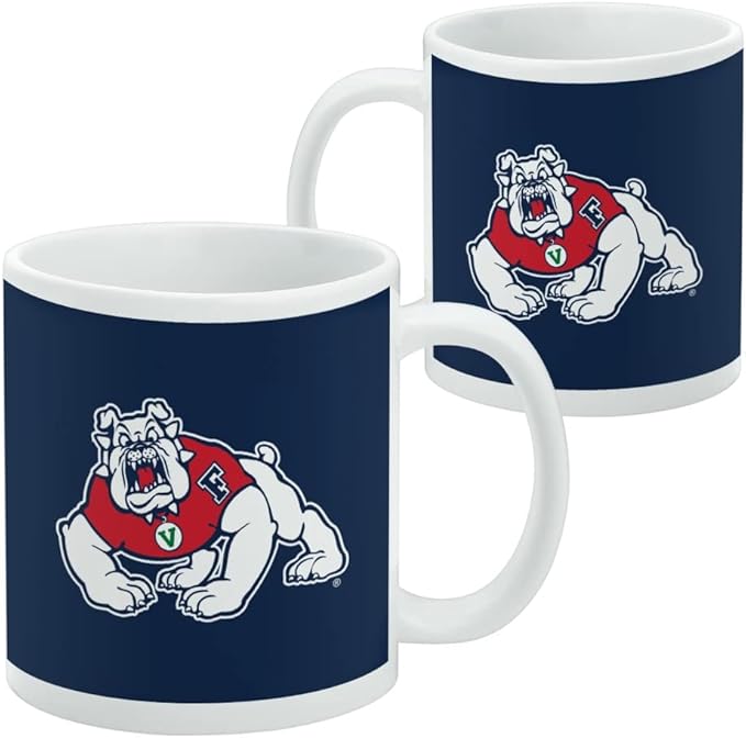 Fresno State Primary Logo Ceramic Coffee Mug, Novelty Gift Mugs for Coffee, Tea and Hot Drinks, 11oz, White