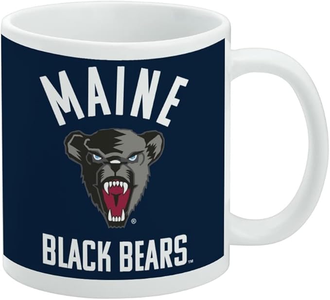 University of Maine Official Logo Ceramic Coffee Mug, Novelty Gift Mugs for Coffee, Tea and Hot Drinks, 11oz, White