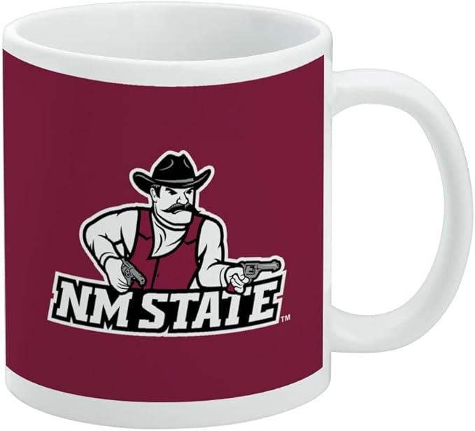 New Mexico State Primary Logo Ceramic Coffee Mug, Novelty Gift Mugs for Coffee, Tea and Hot Drinks, 11oz, White