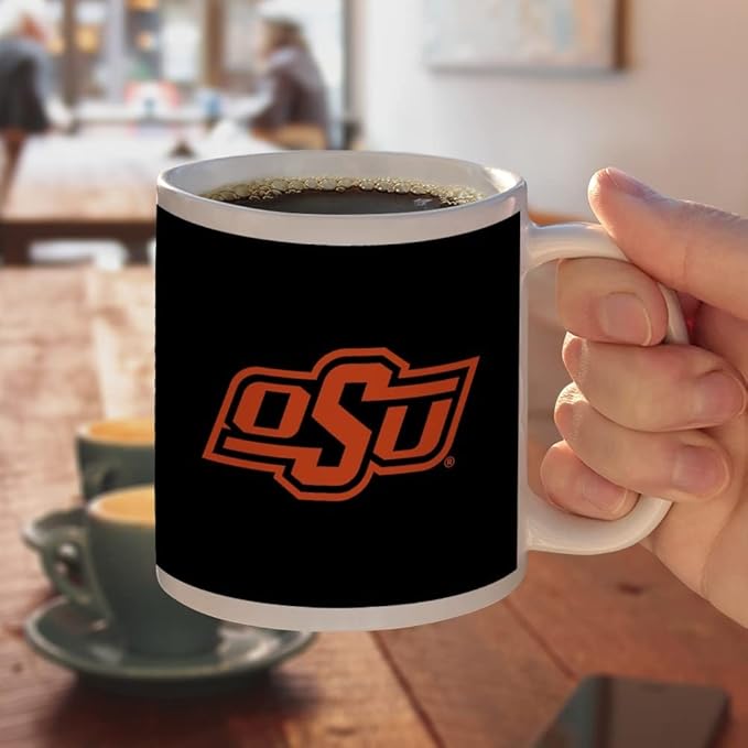 Oklahoma State University Cowboy Logo Ceramic Coffee Mug, Novelty Gift Mugs for Coffee, Tea and Hot Drinks, 11oz, White