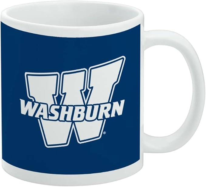 Washburn University Primary Logo Ceramic Coffee Mug, Novelty Gift Mugs for Coffee, Tea and Hot Drinks, 11oz, White