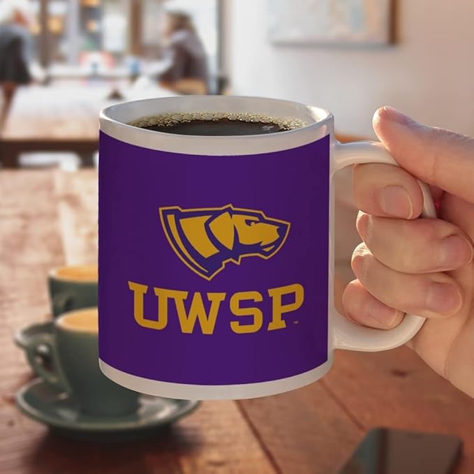 University of Wisconsin-Stevens Point Primary Logo Ceramic Coffee Mug, Novelty Gift Mugs for Coffee, Tea and Hot Drinks, 11oz, White