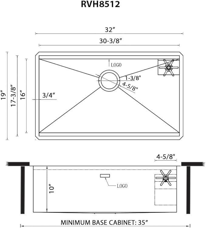 Ruvati 32-inch Undermount 16 Gauge Stainless Steel Kitchen Sink Single Bowl – Glass Rinser Workstation Ledge with Cutting Board, Bottle & Cup Washer, Modern Stainless Finish – RVH8512