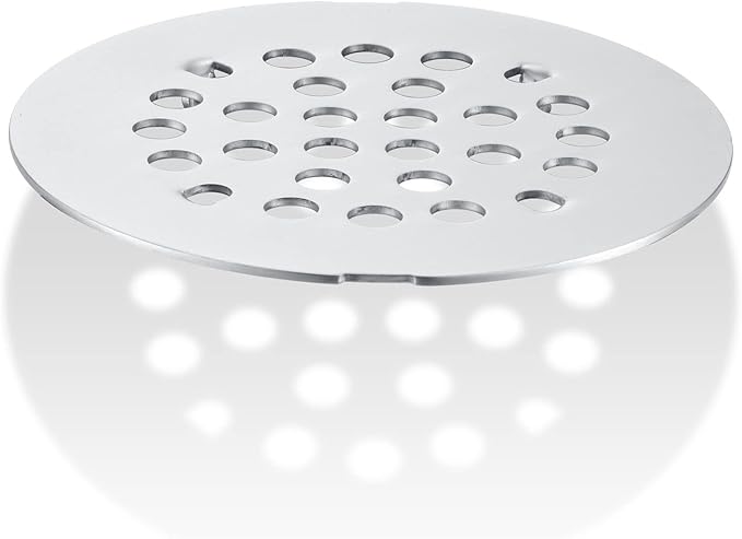 Bropury 4-1/4-Inch Easy-to-Install Snap-in Shower Drain Cover Floor Drain Replacement Cover Stainless Steel (Chrome)