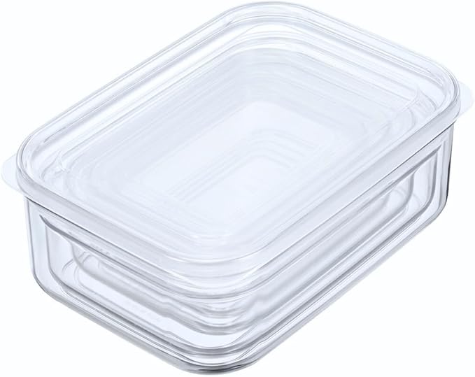 Lustroware (Set of 5) Micro Clear Food Storage Containers with Lids – BPA-Free, Airtight, Stackable, Tritan Plastic, Microwave & Dishwasher Safe, Pantry Organizer – Made in Japan