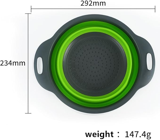2-Pcs Collapsible Colander Set & Vegetable wash Basket,colander for kitchen,strainer, Space Saving Outdoor Multi-Purpose Foldable Sink,