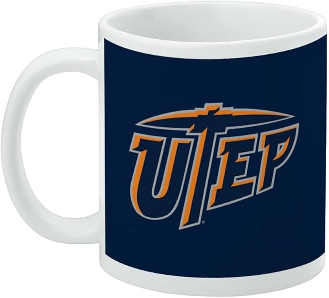 University of Texas at El Paso Primary Logo Ceramic Coffee Mug, Novelty Gift Mugs for Coffee, Tea and Hot Drinks, 11oz, White