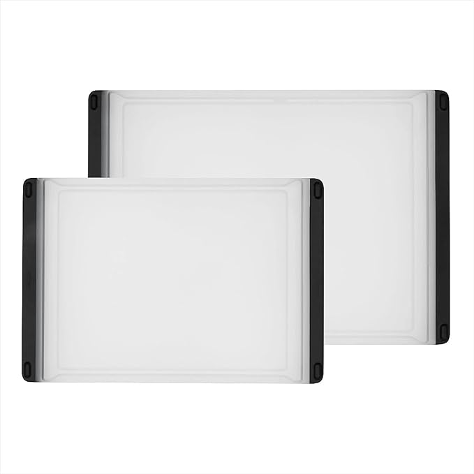 OXO Good Grips 2-Piece Cutting Board Set, Cutting Boards for Kitchen Prep, Non-Porous Double-Sided Design, Dishwasher-Safe, Durable Kitchen Essentials
