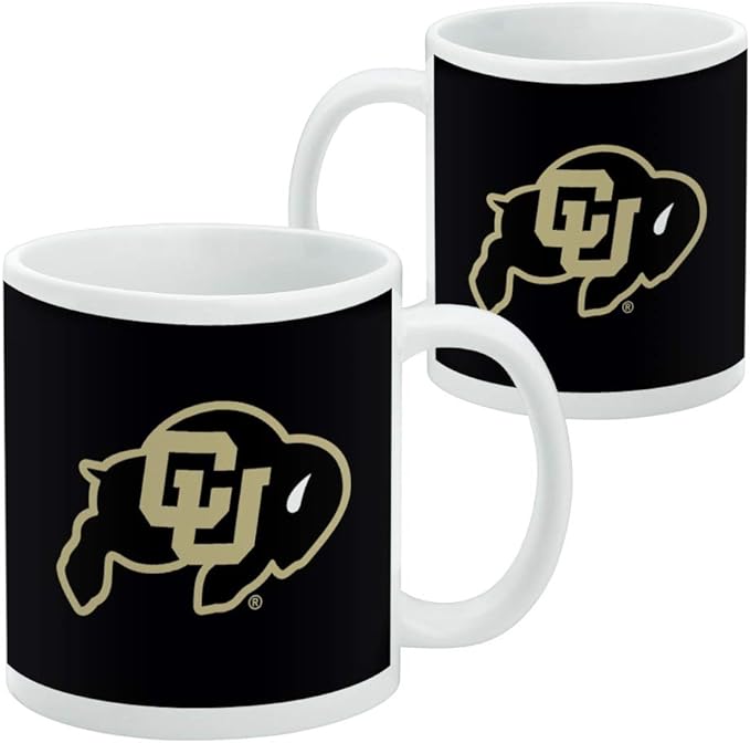 University of Colorado Logo Ceramic Coffee Mug, Novelty Gift Mugs for Coffee, Tea and Hot Drinks, 11oz, White