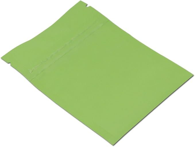 FERENLI 100Pcs Zipper Lock Self Seal Flat Pouch for Zip Aluminum Foil Lock Package Bag Coffee Food Storage Resealable Mylar Bags Heat Sealable Candy Reclosable Bags (8x12cm (3.1x4.7 inch), Green)