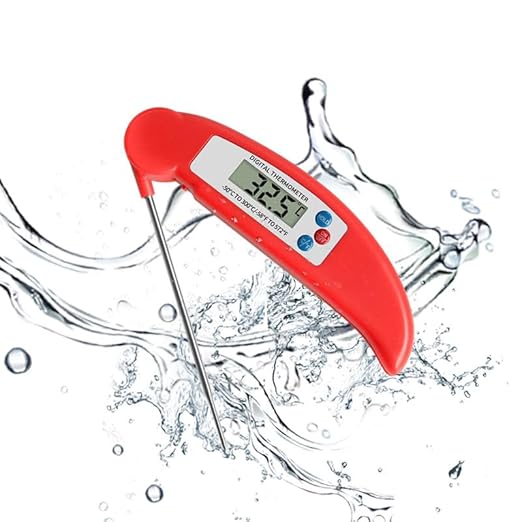 2 Pack Instant Read Digital Meat Thermometer with Probe for Cooking, Fast and Accurate, Waterproof Digital Food Thermometer, Grilling Kitchen Baking
