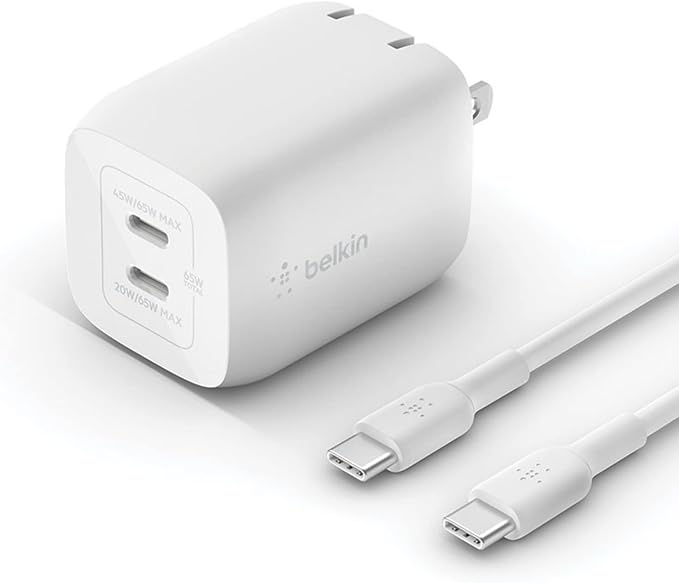 65W DUAL USB-C GAN CHARGER + CABLE