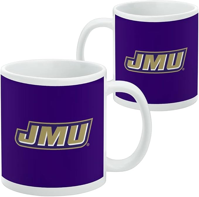 James Madison University Dukes Logo Ceramic Coffee Mug, Novelty Gift Mugs for Coffee, Tea and Hot Drinks, 11oz, White