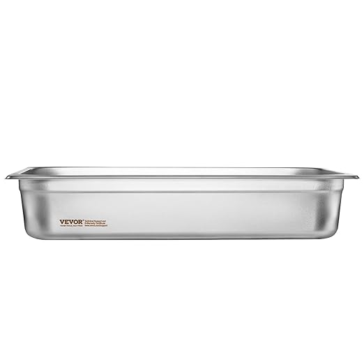 VEVOR 4 Pack Stainless Steel Hotel Pans with lid,Full Size 4 Inch Deep 0.8mm Thick Anti-Jam Commercial Food Pans for Steam Tables, Restaurants, Catering & Industrial Use