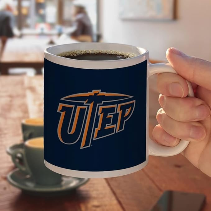 University of Texas at El Paso Primary Logo Ceramic Coffee Mug, Novelty Gift Mugs for Coffee, Tea and Hot Drinks, 11oz, White