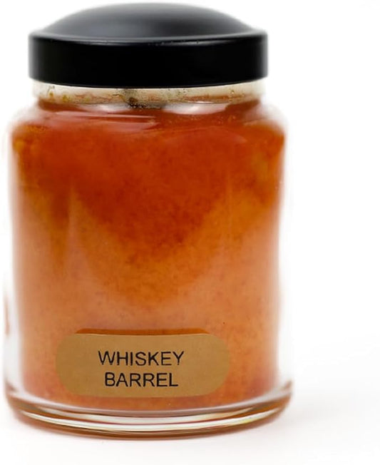 A Cheerful Giver - Whiskey Barrel - 6oz Baby Scented Candle Jar with Lid - Keepers of The Light - 35 Hours of Burn Time, Gift for Women, Brown