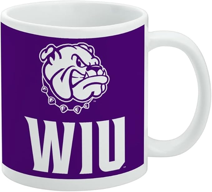 Western Illinois University Leathernecks Logo Ceramic Coffee Mug, Novelty Gift Mugs for Coffee, Tea and Hot Drinks, 11oz, White