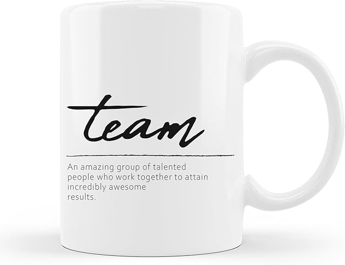 QUICQOD Team Gifts for Employees,Team Definition Ceramic Mug,Employee Appreciation Gifts for Coworkers Colleague Boss,Teamwork Thank You Gifts Christmas Birthday Thanksgiving White Coffee Mug,11 Oz