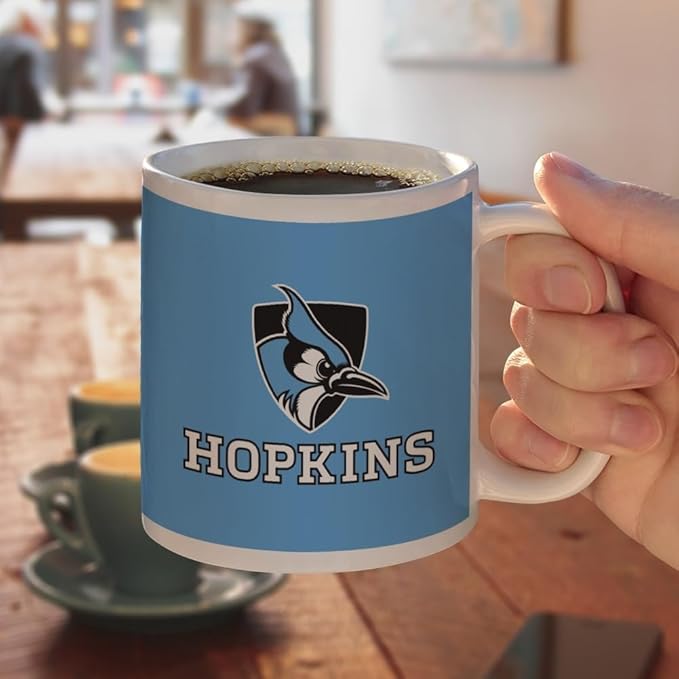 Johns Hopkins University Primary Logo Ceramic Coffee Mug, Novelty Gift Mugs for Coffee, Tea and Hot Drinks, 11oz, White