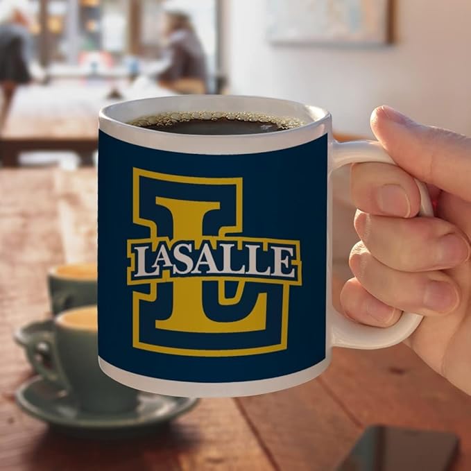 La Salle University Primary Logo Ceramic Coffee Mug, Novelty Gift Mugs for Coffee, Tea and Hot Drinks, 11oz, White