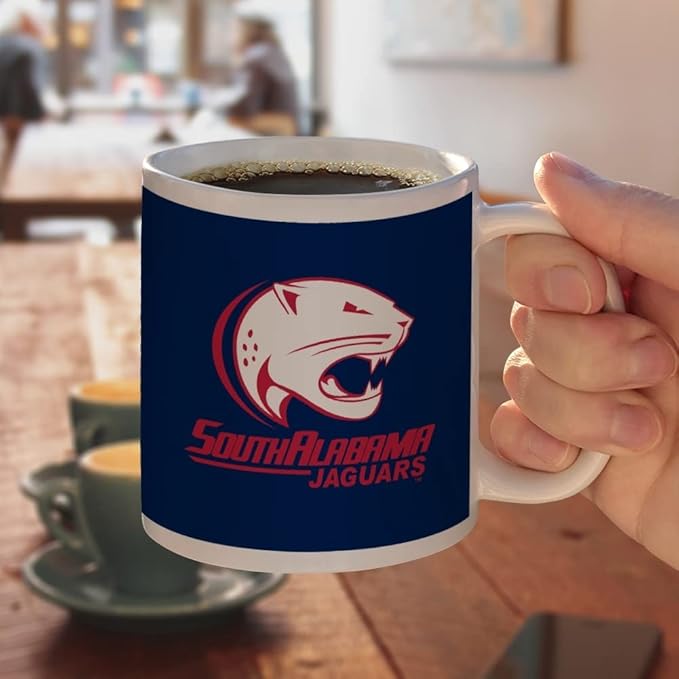 Univeristy of South Alabama Primary Ceramic Coffee Mug, Novelty Gift Mugs for Coffee, Tea and Hot Drinks, 11oz, White