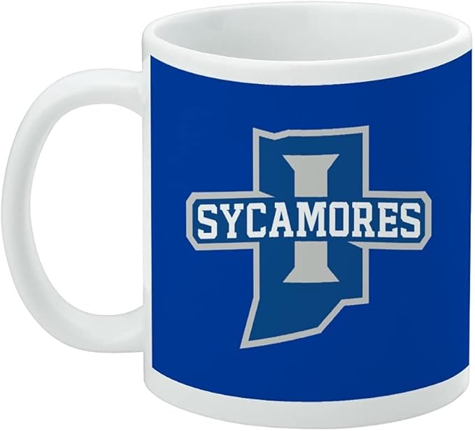 Indiana State University Primary Logo Ceramic Coffee Mug, Novelty Gift Mugs for Coffee, Tea and Hot Drinks, 11oz, White