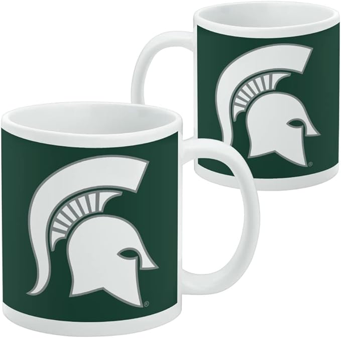 Michigan State Spartan Logo Ceramic Coffee Mug, Novelty Gift Mugs for Coffee, Tea and Hot Drinks, 11oz, White
