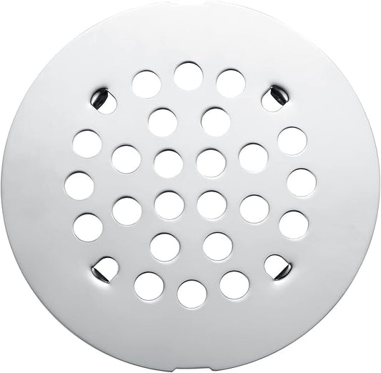 Bropury 4-1/4-Inch Easy-to-Install Snap-in Shower Drain Cover Floor Drain Replacement Cover Stainless Steel (Chrome)
