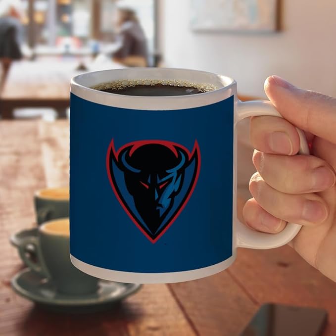 DePaul Primary Logo Ceramic Coffee Mug, Novelty Gift Mugs for Coffee, Tea and Hot Drinks, 11oz, White