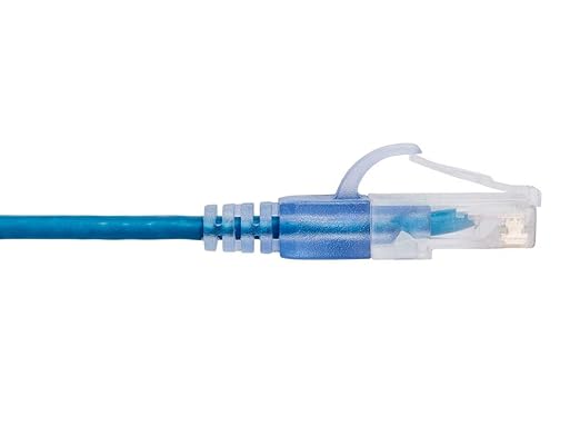 Monoprice Cat6A Ethernet Patch Cable - Snagless RJ45, 550Mhz, 10G, UTP, Pure Bare Copper Wire, 30AWG, 5-Pack, 5 Feet, Blue - SlimRun Series